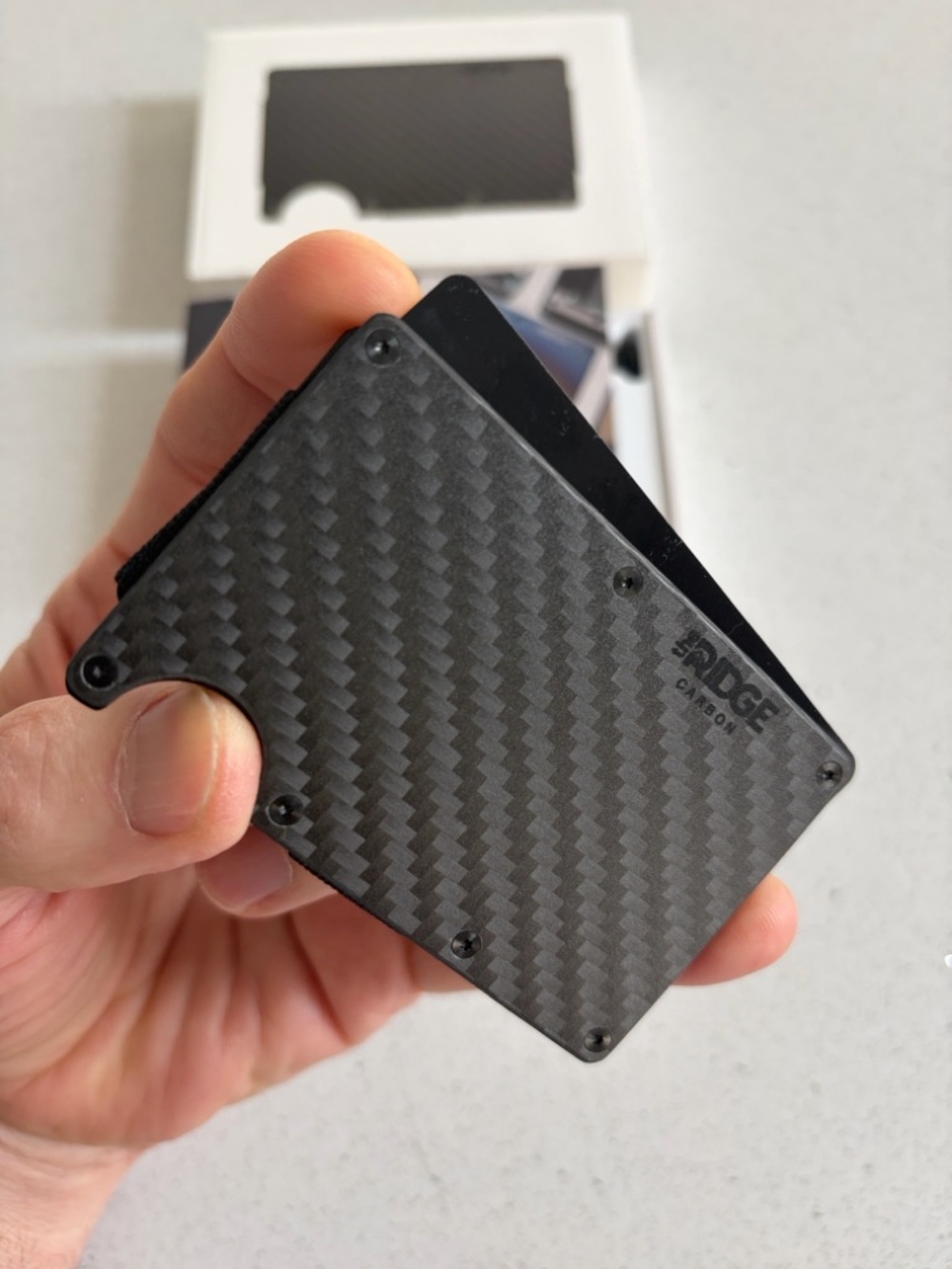Ridge Carbon Fiber Money Clip Wallet - Black